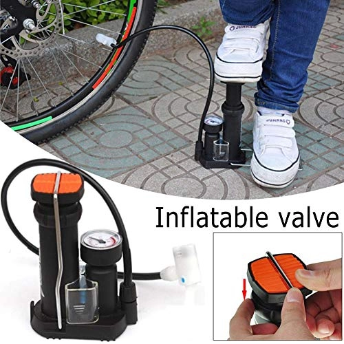 Fahrradpumpen : globalqi Fahrradpumpe -Mini Bike Boden Fuß aktiviert Fahrrad Reifenpumpe tragbar mit Manometer Universal Presta & Schrader Ventile Aluminiumlegierung Barrel Free Gas Needle