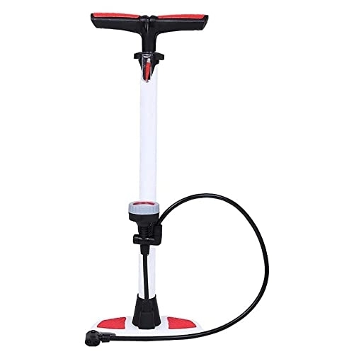 Fahrradpumpen : KEDUODUO Fahrradpumpe Tragbare Fahrradpumpe Reitausrüstung vertikale Fahrradpumpe mit Barometerlicht und leicht zu transportiertes Reitgerät, Weiß