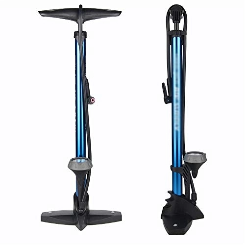 Fahrradpumpen : KIKIRon-Cycling Fahrradpumpe 160 PSI Standreifenpumpe mit Manometer-Messgerät-Luftpumpe für Fahrradreifen / aufblasbare Matratze / Fußball (Farbe : Blau, Größe : 62cm)