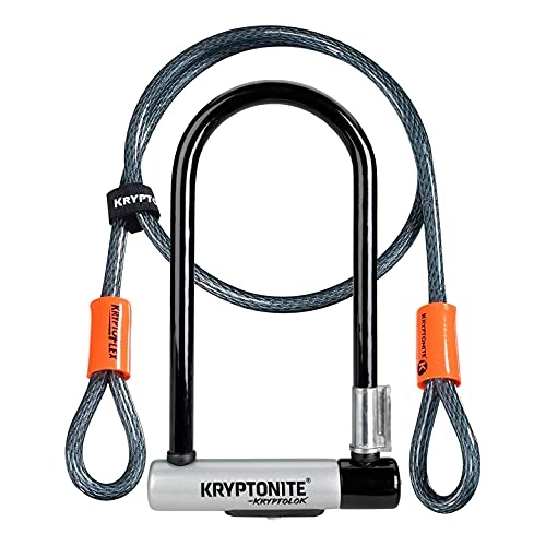 Fahrradpumpen : Kryptonite KryptoLok Standard Fahrradschloss + Kryptoflex 2017 Kabel