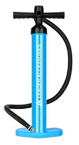 Fahrradpumpen : Leader Accessories SUP Handpumpe Stand Up Paddle Doppelhub Hochdruckpumpe bis 2.0 Bar (29 PSI) Blau