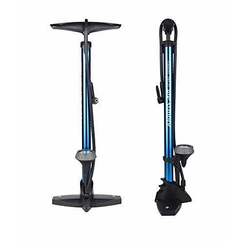 Fahrradpumpen : Mhwlai Ergonomische Fahrrad-Standpumpe mit Manometer und intelligentem Ventilkopf, Blau