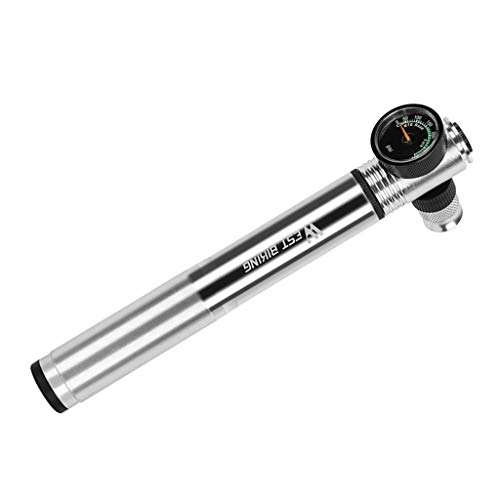 Fahrradpumpen : perfeclan Fahrradpumpe mit Manometer Minipumpe Luftpumpe 300 PSI Hoher Druck Handpumpe für Presta Und Schrader Ventile - Silber