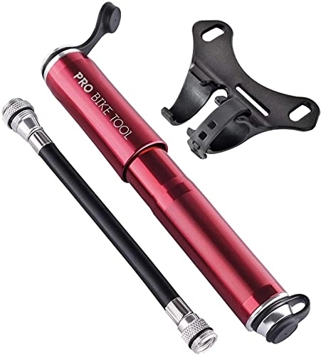 Fahrradpumpen : Pro Bike Tool Mini-Fahrradpumpe für Mountainbikes und BMX-Räder, 18, 8 cm (7, 3 Zoll), Rot