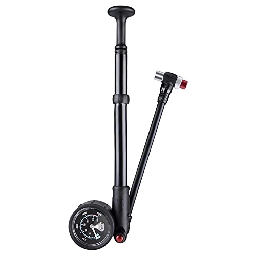 Fahrradpumpen : Rubyu-123 Standluftpumpe mit Manometer, Tragbarer Fahrrad Luftpumpe Suspension Pumpe, für Rennrad, MTB, E-Bike, Trekking Rad und mehr, Unisex – Erwachsene, One Size