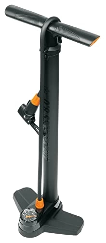Fahrradpumpen : SKS GERMANY AIR-X-PRESS 8.0 Standpumpe (Luftpumpe mit MULTI VALVE-Ventilkopf in modernem Design, präzise Druckkontrolle, sicherer Halt und angenehme Haptik, Druck max.: 8 bar / 115 PSI), schwarz, 600 mm
