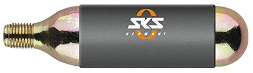 Fahrradpumpen : SKS Zubehör CO2-Kartuschendisplay, 25 St. mit Gewinde u. Kälteschutz, silber, 10 x 3 x 3 cm