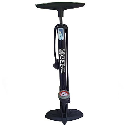 Fahrradpumpen : Standpumpe mit großem Manometer, Luftpumpe, Pumpe, Fahrradpumpe mit Allen gängigen Ventilen (Schwarz)