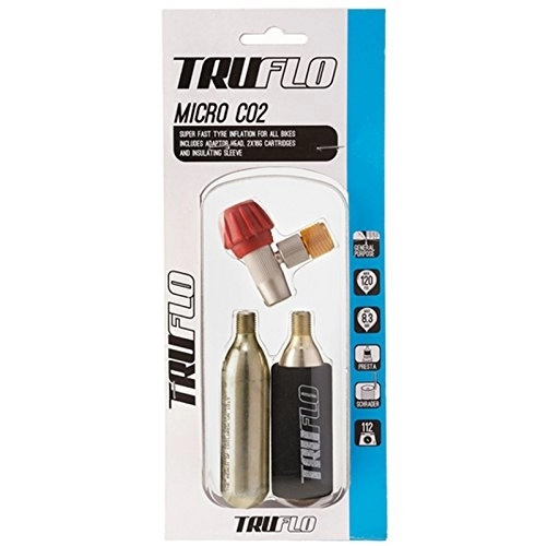 Fahrradpumpen : Truflo Micro CO2 Pumpe – inkl. 2 x 16 g Patronen