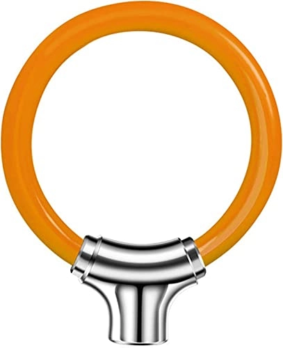Fahrradpumpen : UPPVTE Fahrradkabelschloss, Fahrradschloss-Anti-Rust-Diebstahl-Ring-Form-Radschloss for Motorrad, Fahrrad, Tür, Tor, Zaun, Grill Fahrradschloss (Color : Orange, Size : S)