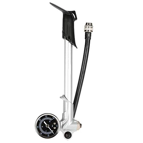 Fahrradpumpen : WYFDM Mini Luftpumpe Fahrrad Vorderradgabelpumpe Tragbare Hochdruckpumpe Mit Barometer Doppelzylinder Mit Barometer Tragbar Geeignet Für US Ventile 300Psi