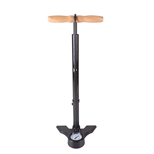 Fahrradpumpen : xiaokeai Fahrradluftpumpe Fuß-Typ Haushaltshochdruckpumpe (mit Barometer), Ergonomischer Griff / Aluminium-Legierung Material (Color : Black)