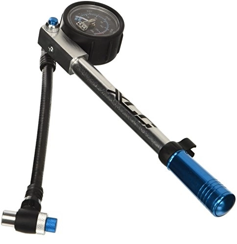 Fahrradpumpen : XLC Unisex – Erwachsene Luftpumpe Suspension Pumpe HighAir Pro PU-H03, Silber, Blau, One Size