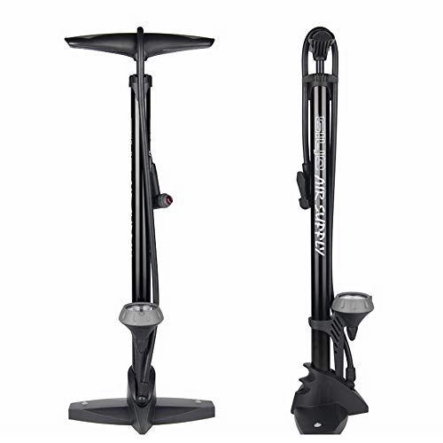 Fahrradpumpen : YDD Ergonomische Fahrrad-Standpumpe mit Manometer und intelligentem Ventilkopf, automatisch umschaltbarem Presta und Schrader