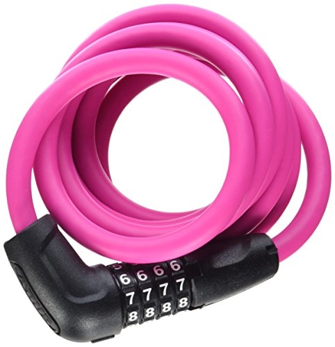Fahrradschlösser : ABUS Spiralkabelschloss Numero 5510C / 180 mit SCMU-Halter - farbiges Fahrradschloss mit praktischen Zahlenwalzen - ABUS-Sicherheitslevel 3 - 180 cm - Pink