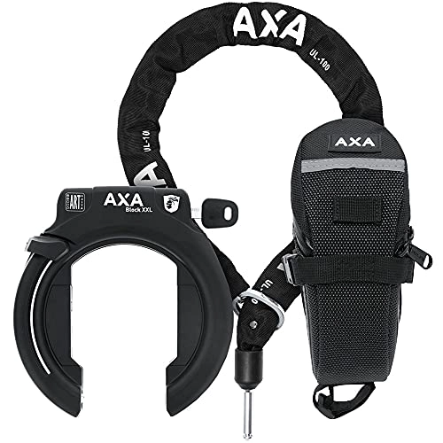 Fahrradschlösser : AXA Rahmenschloss Block XXL Set schwarz | Ausführung: für breite Reifen und hohe Felgen