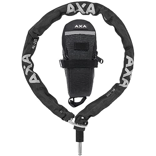 Fahrradschlösser : AXA RLC im Beutel 100 / 5, 5 – Einsteckkette für Rahmenschloss – Kombinierbar mit AXA-Rahmenschlössern – 100 cm – 5, 5 mm Glieder – Schwarzer Polyestermantel