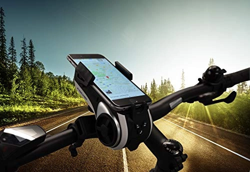 Fahrradschlösser : FISCHER Smartphone-Halter mit Musikbox und Powerbank für Fahrrad und Freizeit