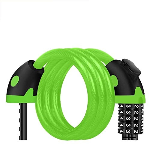 Fahrradschlösser : Hadristrasek Fahrradschloss Mountainbike-Lock-Code- Kombinationssicherheit elektrische Kabelverriegelung gegen Diebstahl Radfahren Fahrradschlösser Fahrradzubehör- blau(cm) (Color : Green (125cm))