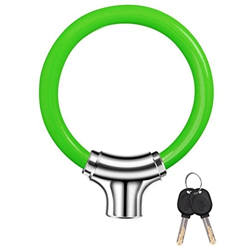 Fahrradschlösser : JustSports Vier Farben Fahrradschloss Fahrradkettenschloss mit 2 Schlüsseln Sicherheit Anti-Diebstahl-Kettenkabelschloss Universal für Fahrrad-Zyklus-Motorroller-Tür-Gate(Color:Grün)