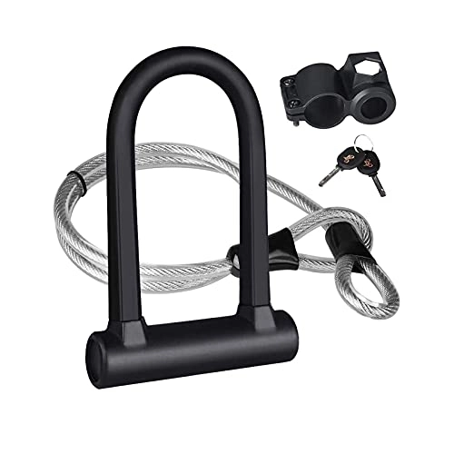 Fahrradschlösser : KEWANG Mountainbike U-Schloss-Kombination Fahrrad-U-Schäkel Sichere Schlösser Mit 16-mm-Schäkel 4-Fuß-Sicherheitskabel und robustem Fahrradschloss U+Cable Lock