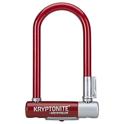Fahrradschlösser : Kryptonite Unisex-Erwachsene Kryptolok Mini-7 W / Flexframe-U Bracket (Color-Merlot) Locks, 4" x 11.5" 12.7mm