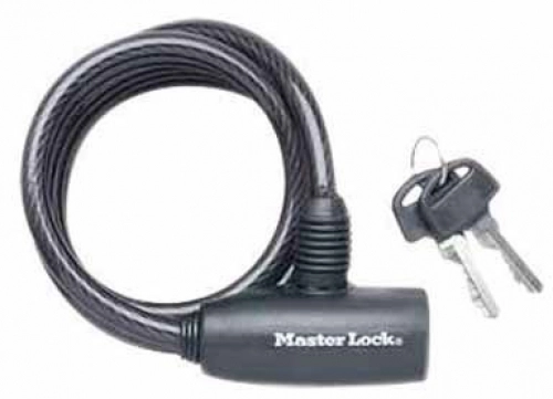 Fahrradschlösser : Master Lock 8126D Kabelschloss mit Schlüssel, 1, 8 x 1, 6 cm, Schwarz