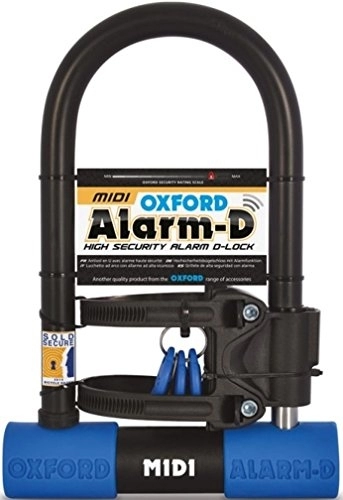 Fahrradschlösser : Oxford Alarm-D Midi Alarmierter Bügel, schwarz / blau, Einheitsgröße