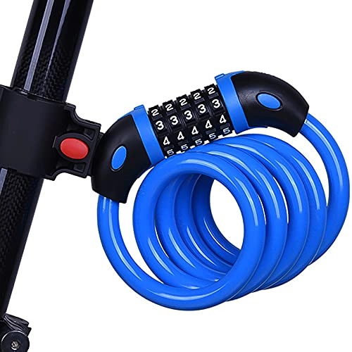 Fahrradschlösser : ReedG Fahrradschlösser Universal-Fahrrad 5-stellige Code-Lock-Fahrrad-Rennrad-Reitausrüstung für Fahrradzyklus (Color : Blue, Größe : 1.2x120cm)