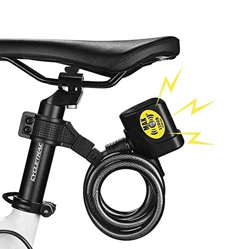Fahrradschlösser : SGSG Fahrradkettenschloss mit Alarm, Alarmlautstärke 110 dB, wasserdichtes Diebstahlsicherungsschloss, Fahrradschloss für Fahrradmotorräder Tore Zäune Glastüren