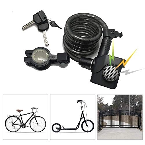 Fahrradschlösser : SGSG Fahrradschloss, Fahrradkettenschloss Hohe Sicherheit mit Vibrationsalarm, Fahrradschlösser mit Montagehalterung Verschleißfester Schließzylinder, Fahrradschloss Diebstahlsicherungen für Fahr