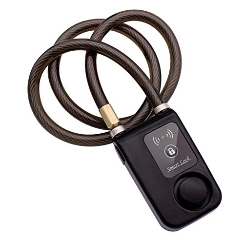 Fahrradschlösser : SGSG Sicherheitsschloss mit Bluetooth, Fahrradschloss mit 110-dB-Alarm, Keyless-APP-Kontrollschloss gegen Diebstahlalarm, 80 cm