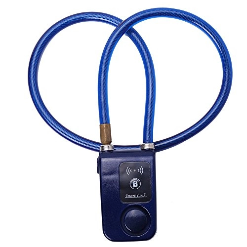 Fahrradschlösser : Smart Bluetooth Fahrradschloss Radschloss für Fahrrad Anti Diebstahl 110dB Alarm wasserdichte Schloss Lock für IOS Android Smartphone (Farbe : Blau)