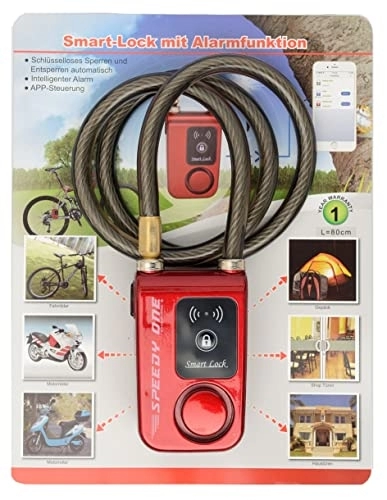 Fahrradschlösser : Smart Lock Bluetooth Fahrradschloss Scooter Motorrad E-Bike App-gesteuertes Kabelschloss 115dB Wasserdicht