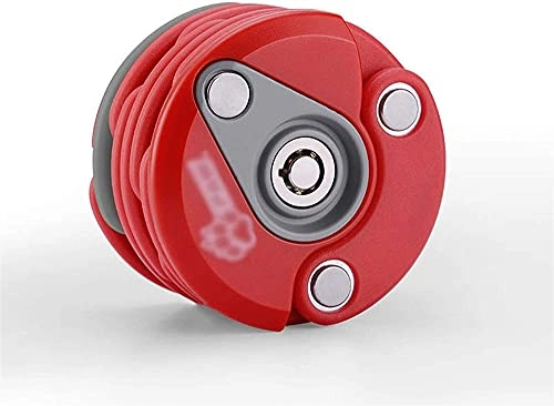 Fahrradschlösser : SONG Fahrradschloss, Faltbare Fahrradkettenschlosshalterung auf dem Fahrrad praktische Taschenlager-Schlüsselschloss (Color : Red)
