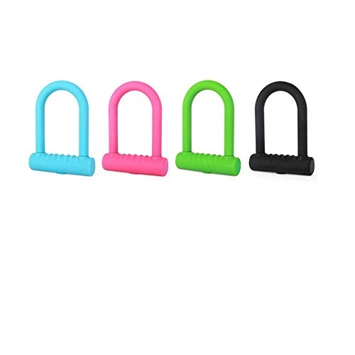 Fahrradschlösser : U-Lock ， Fahrradschloss ， 19mm Stahl und Silikagel ， Mit 2 Schlüsseln - Schwarz (Color : Black)