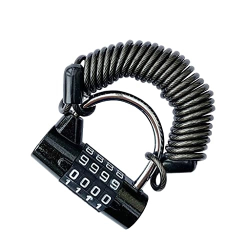 Fahrradschlösser : WBDZ Secure Lock Mini-Fahrradschloss 1500 mm klappbarer Rucksack Motorradhelm 4-stelliges Passwort-Kombinations-Diebstahl-Fitness-Kabelschloss (Color : Black, Size : 1.5m)