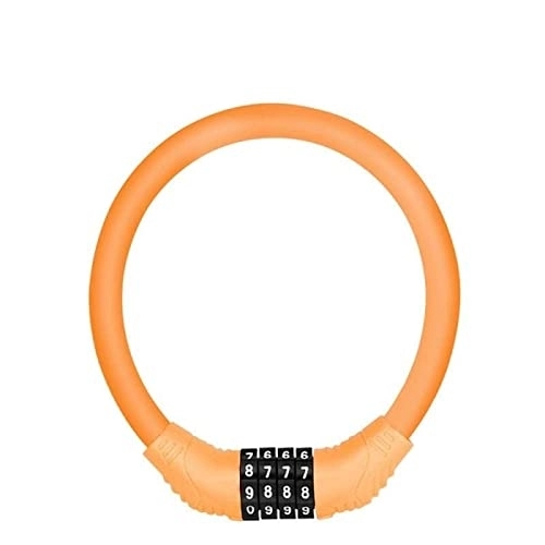 Fahrradschlösser : WENZI9DU Fahrradschloss 4 -Ziffer -Code -Kombination Fahrrad Lock Bycle Security Lock MTB Anti-Diebstahl-Lock-Fahrradkettensperrfahrradzubehör (Color : Orange)