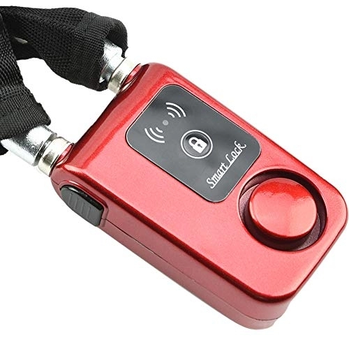 Fahrradschlösser : Y797G Wasserdichtes Intelligentes Bluetooth-Fahrradkettenschloss, Anti-Diebstahl-Smartphone-Steuerschloss Rot für Fahrräder, Kinderwagen, Elektrofahrzeuge