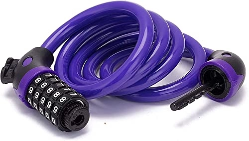 Fahrradschlösser : ZECHAO Fahrradverriegelungskabel, Kombination 5 -Ziffer mit einem 1, 2 m / 4 -Fuß -Sicherheitsradkettenschloss for Fahrrad, Mountainbike, Roller Fahrradschloss (Color : Purple, Size : 12 * 1200mm)