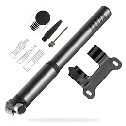 AARON Accesorio AARON Pocket One - Mini bomba de bicicleta para todas las válvulas, compacta, se puede fijar a cualquier marco, color negro y gris