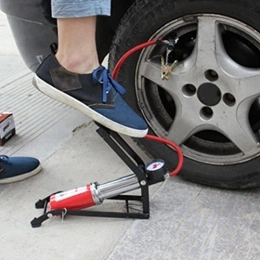 Miuphro Bombas de bicicleta Bellveen New Portable 100PSI Sports High Pressure Foot Pump with Gauge – Red Colour