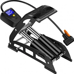 Yzibei Accesorio Bomba de aire portatil Bomba multifuncional para bicicletas de pie, compatible con la vlvula Presta y Schrader, bomba de aire de piso con indicador digital para automvil, bicicleta de MTB, ftbol