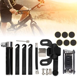 Raguso Accesorio Bomba De Bicicleta Portátil Kit De Parche De Reparación De Inflador Robusto Duradero para Montar En Senderos para La Competencia De Entrenamiento(Negro)
