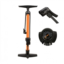Qulista Bomba de aire de pie con manómetro digital para bicicleta altura ajustable FV / AV / DV 160psi / 11 bar Diseño ergonómico Bomba de suelo de Acero (Amarillo)