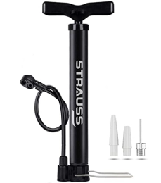 STRAUSS Accesorio Strauss Bomba de aire de bicicleta de doble acción, bomba de bola (negro)