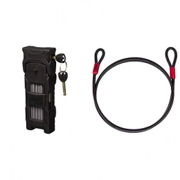 ABUS Cerraduras de bicicleta Abus 6000 / 120 - Candado Plegable para Bicicleta + Cobra 8 / 200 - Cable alargador, 8 mm, 25718, Negro