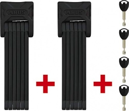 ABUS Accesorio ABUS Bordo 6000 / 90 - Juego de 2 candados plegables con soporte para bicicleta (acero endurecido, nivel de seguridad 10 - 90 cm), color negro
