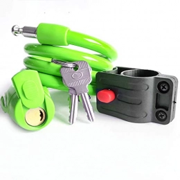 Aini Cerraduras de bicicleta Aini Cable de Seguridad de Bicicletas, Bicicletas portátil Cable Lock Key Lock de Acero Cable en Espiral Bloquea la Bicicleta, Motocicleta Almacén Bloqueo de Puerta 120 cm de Largo (Color : Green)