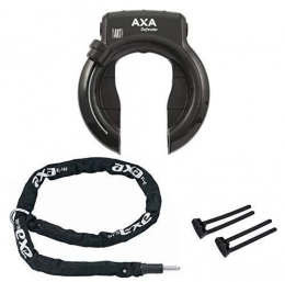 Defender Cerraduras de bicicleta Axa Defender Art Candado Marco con Axa Cadena RLC140 + Axa-Flex, Trasera, Negro